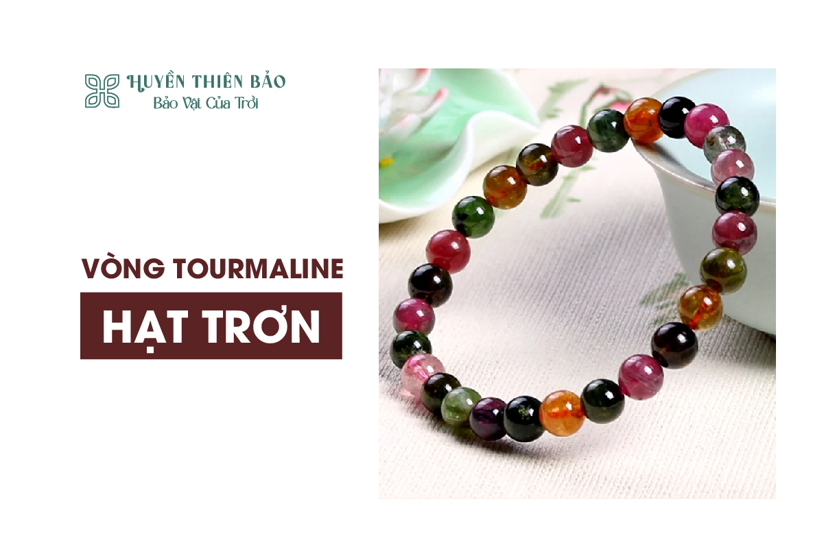 Vòng tourmaline hạt trơn