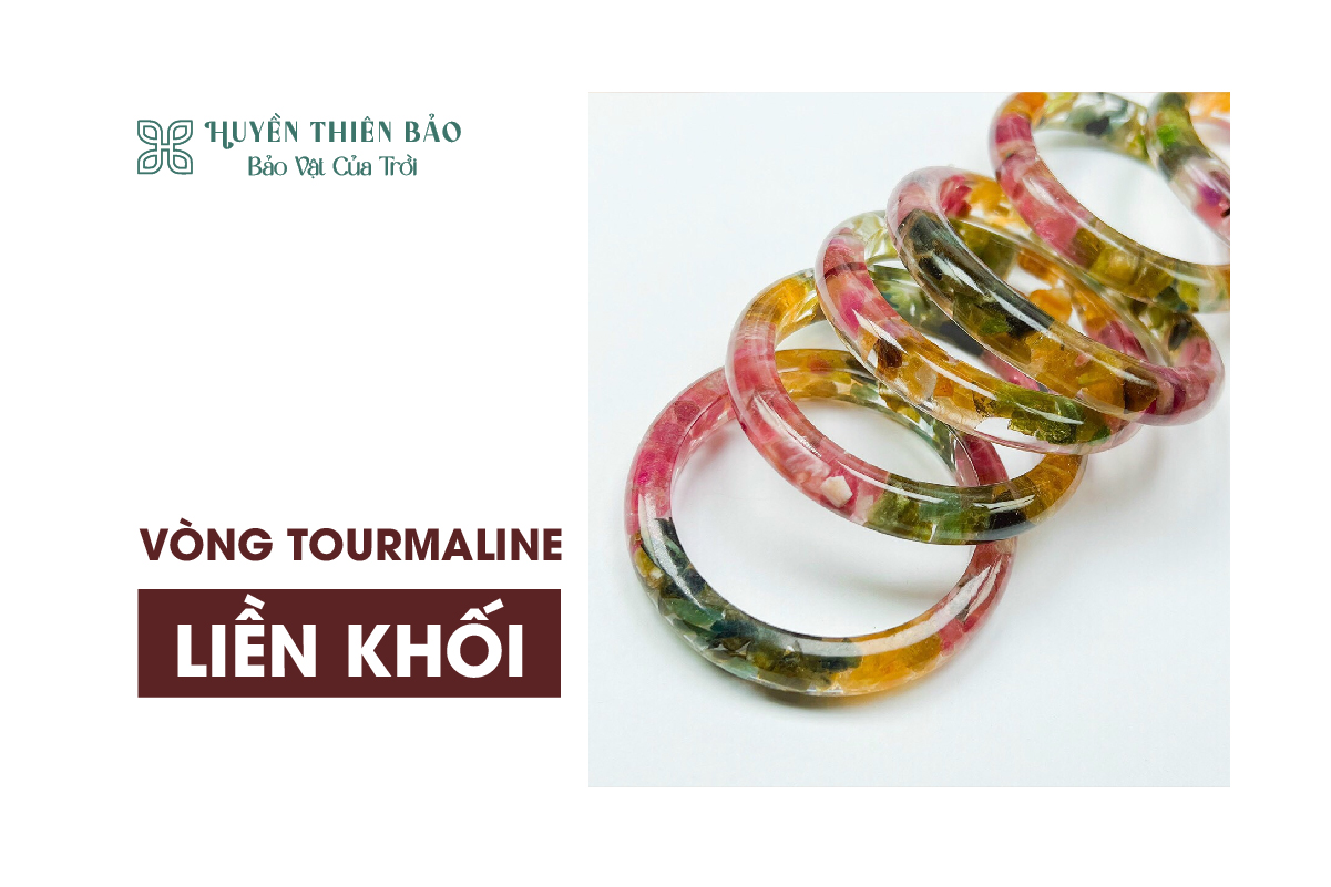 Vòng tourmaline bản liền khối
