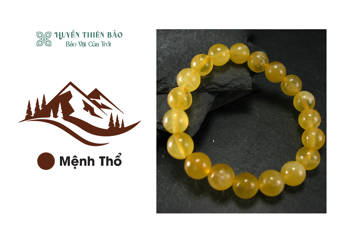 Vòng tourmaline màu nâu và vàng: Phù hợp với người mệnh thổ