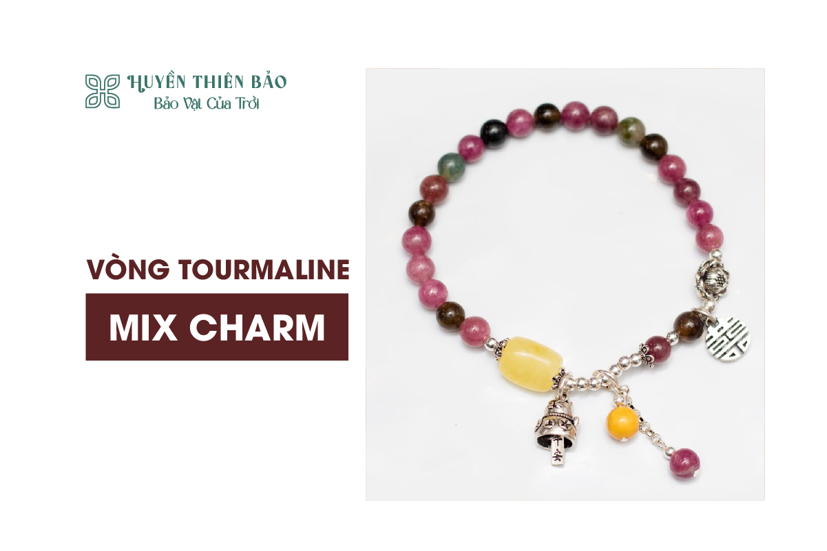 Vòng tourmaline mix charm