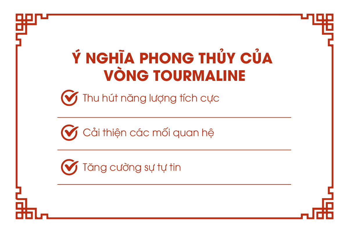 Ý nghĩa phong thủy của vòng tourmaline