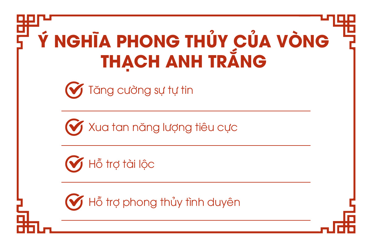 Ý nghĩa phong thủy của vòng thạch anh trắng 