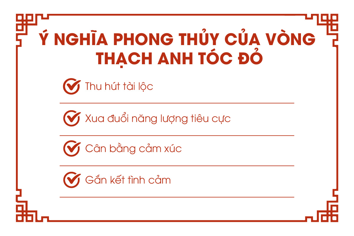 Ý nghĩa phong thủy của vòng thạch anh tóc đỏ