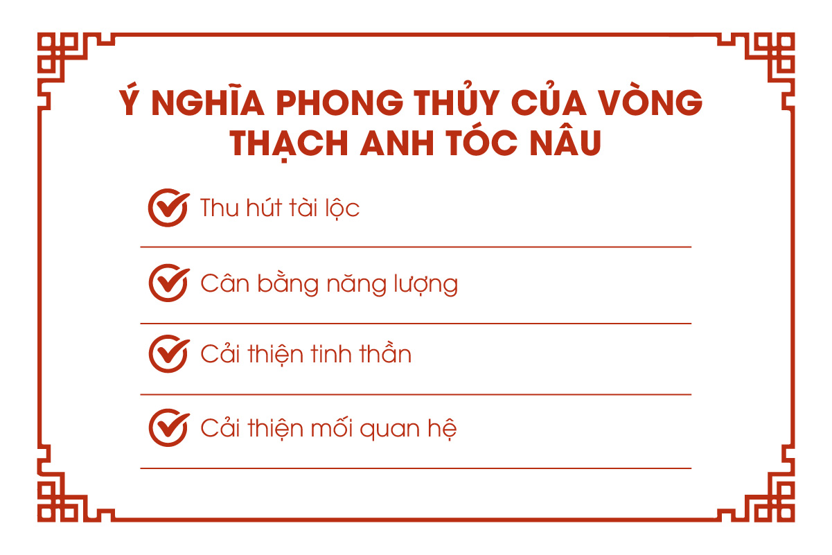Ý nghĩa phong thủy của vòng thạch anh tóc nâu