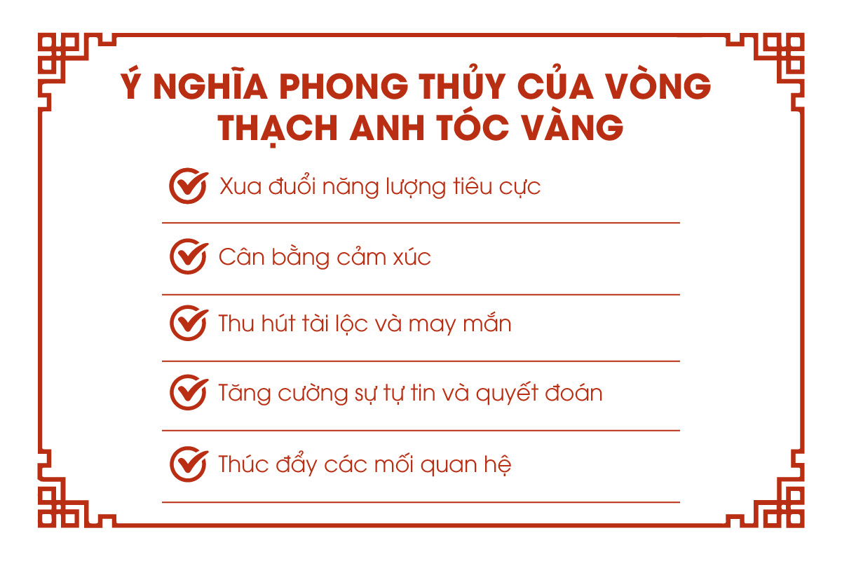 Ý nghĩa phong thủy của vòng thạch anh tóc vàng