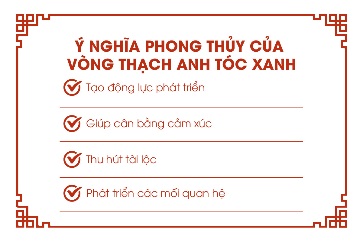 Ý nghĩa phong thủy của vòng thạch anh tóc xanh